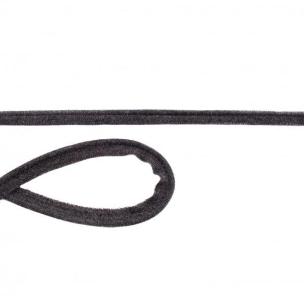 Baumwoll Jersey Paspelband Breite 10 mm Dunkelgrau-Meliert